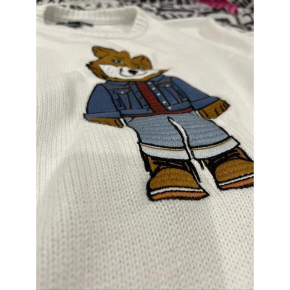 AKOO MENS EMBROIDERED FOX SWEATER SIZE LARGE CHINA VGC! - Picture 4 of 11